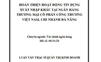 Hoàn thiện hoạt động tín dụng Xuất nhập khẩu tại Ngân hàng TMCP Công Thương Việt Nam