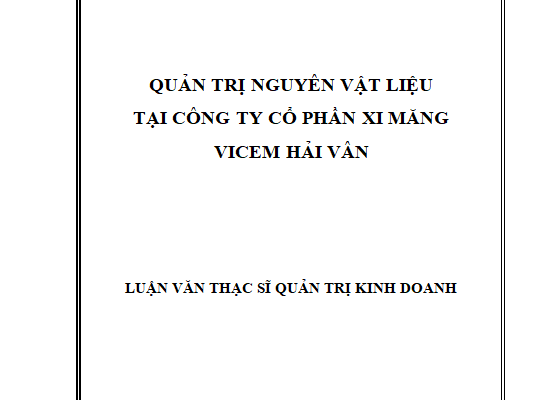 Quản trị NVL công ty cổ phần xi măng Hải Vân