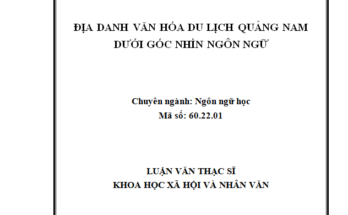 Địa danh văn hóa du lịch Quảng Nam dưới góc nhìn ngôn ngữ