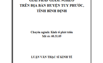 Giải pháp giảm nghèo trên địa bàn huyện Tuy Phước tỉnh Bình Định