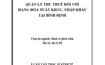 Quản lý thu thuế đối với hàng hóa xuất khẩu nhập khẩu tại Bình Định