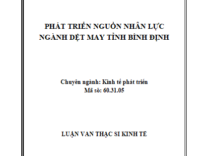 Phát triển nguồn nhân lực ngành dệt may tỉnh Bình Định