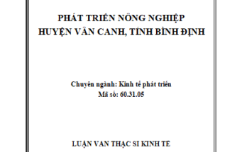 Phát triển nông nghiệp huyện Vân Canh tỉnh Bình Định