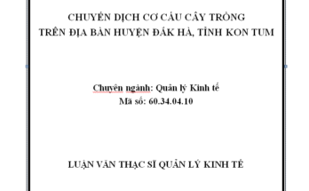 Chuyển dịch cơ cấu cây trồng trên địa bàn huyện Đăk Hà