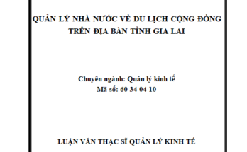 Quản lý nhà nước về du lịch cộng đồng trên địa bàn tỉnh Kon Tum