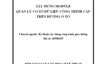 XÂY DỰNG MODULE QUẢN LÝ CƠ SỞ DỮ LIỆU CÔNG TRÌNH CẦU TRÊN ĐƯỜNG Ô TÔ