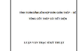 Tính toán dầm liên hợp đơn giản thép – bê tông cốt thép có tiết diện