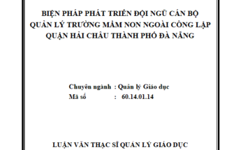 Biện pháp phát triển đội ngũ cán bộ quản lý trường mầm non ngoài công lập quận Hải Châu thành phố Đà Nẵng