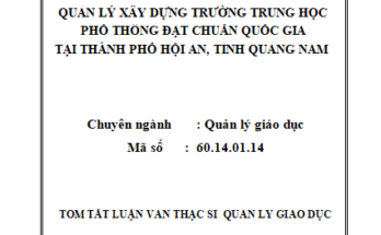 Quản lý xây dựng trường trung học phổ thông đạt chuẩn quốc gia tại thành phố