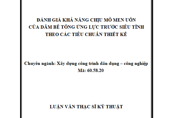 CỦA DẦM BÊ TÔNG ỨNG LỰC TRƯỚC SIÊU TĨNH THEO CÁC TIÊU CHUẨN THIẾT KẾ