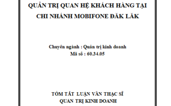 Quản trị quan hệ khách hàng tại chi nhánh MobiFone Đắk Lắk