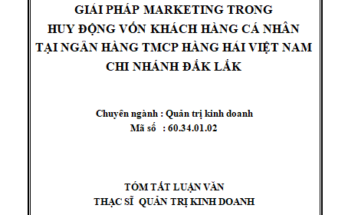 Giải pháp marketing trong huy động vốn khách hàng cá nhân tại Ngân hàng TMCP Hàng Hải Việt Nam