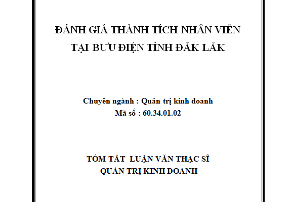 Đánh giá thành tích nhân viên tại Bưu điện tỉnh Đắk Lắk