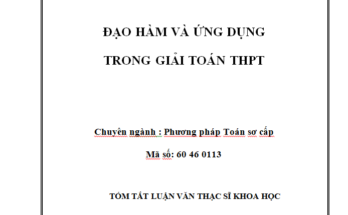 Đạo hàm và ứng dụng trong giải toán THPT