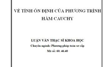 Về tính ổn định của phương trình hàm Cauchy