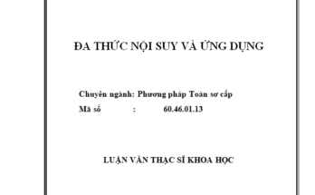 Đa thức nội suy và ứng dụng