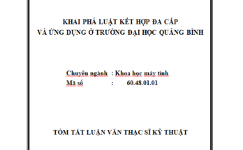 Khai phá luật kết hợp đa cấp và ứng dụng ở trường Đại học Quảng Bình