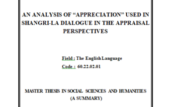 An Analysis of “Appreciation” Used in Shangri-la Dialogue in the Appraisal Perspectives