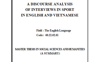A discourse analysis of interviews in sport in English and Vietnamese