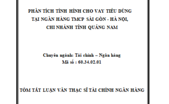 Phân tích tình hình cho vay tiêu dùng tại ngân hàng TMCP Sài Gòn