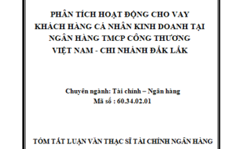 Phân tích hoạt động cho vay khách hàng cá nhân kinh doanh tại Ngân hàng TMCP Công thương Việt Nam