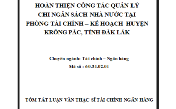 Hoàn thiện công tác quản lý chi NSNN tại phòng Tài chính – Kế hoạch