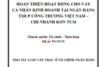 Hoàn thiện hoạt động cho vay cá nhân kinh doanh tại Ngân hàng TMCP Công thương Việt Nam