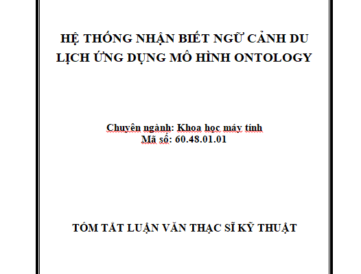 Hệ thống nhận biết ngữ cảnh du lịch ứng dụng mô hình ontology