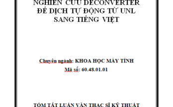 Nghiên cứu DeConverter để dịch tự động từ UNL sang tiếng Việt