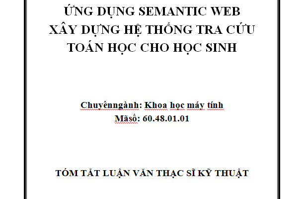 Ứng dụng Semantic Web xây dựng hệ thống tra cứu toán học cho học sinh