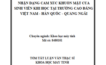 Nhận dạng cảm xúc khuôn mặt của sinh viên khi học tại Trường Cao Đẳng