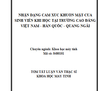 Nhận dạng cảm xúc khuôn mặt của sinh viên khi học tại Trường Cao Đẳng
