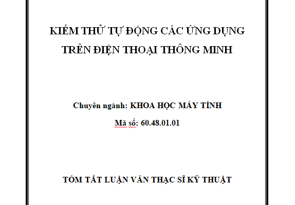 Nghiên cứu kiểm thử tự động các ứng dụng trên điện thoại thông minh