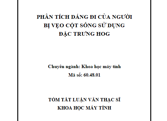 Phân tích dáng đi của người bị bệnh vẹo cột sống sử dụng đặc trưng HOG