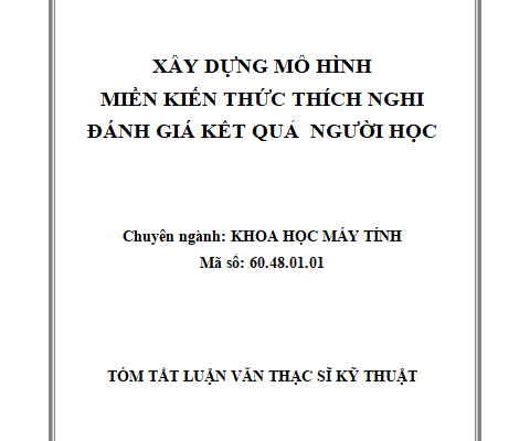 Xây dựng mô hình miền kiến thức thích nghi đánh giá kết quả người học