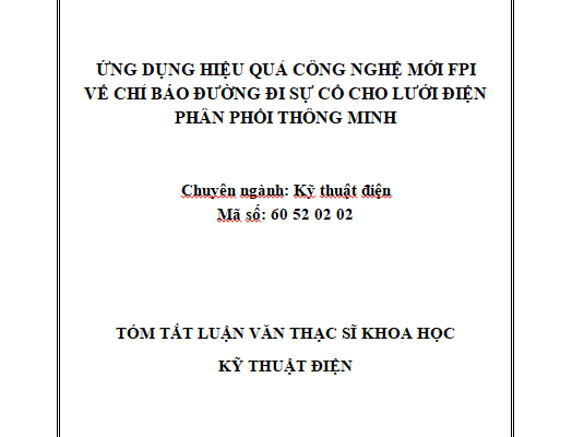 Ứng dụng hiệu quả công nghệ mới FPI về chỉ báo đường đi sự cố cho lưới điện phân phối thông minh