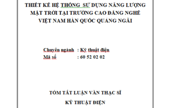 Thiết kế hệ thống sử dụng năng lượng mặt trời tại trường Cao đẳng nghề