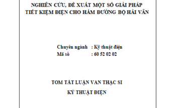 Nghiên cứu một số giải pháp tiết kiệm điện cho hầm đường bộ Hải Vân