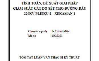 Tính toán đề xuất giải pháp giảm suất cắt do sét cho tuyến đường dây 220kV Pleiku 2 – Xekaman 1