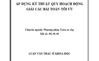 ÁP DỤNG KỸ THUẬT QUY HOẠCH ĐỘNG GIẢI CÁC BÀI TOÁN TỐI ƯU