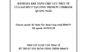 ĐÁNH GIÁ KHẢ NĂNG CHỊU LỰC THỰC TẾ CỦA SÀN BTCT TẠI CÔNG TRÌNH PV COMBANK QUẢNG NGÃI