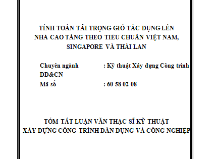 Tính toán tải trọng gió tác dụng lên nhà cao tầng theo tiêu chuẩn Việt Nam