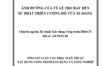 Nghiên cứu ảnh hưởng của tỷ lệ tro bay đến sự phát triển cường độ vữa xi măng