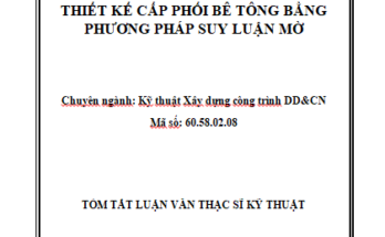 THIẾT KẾ CẤP PHỐI BÊ TÔNG BẰNG PHƯƠNG PHÁP SUY LUẬN MỜ
