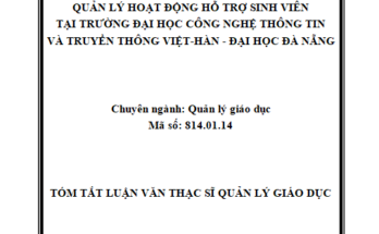 Quản lý hoạt động hỗ trợ sinh viên tại Trường Đại học Công nghệ Thông tin và Truyền thông Việt-Hàn - Đại học Đà Nẵng