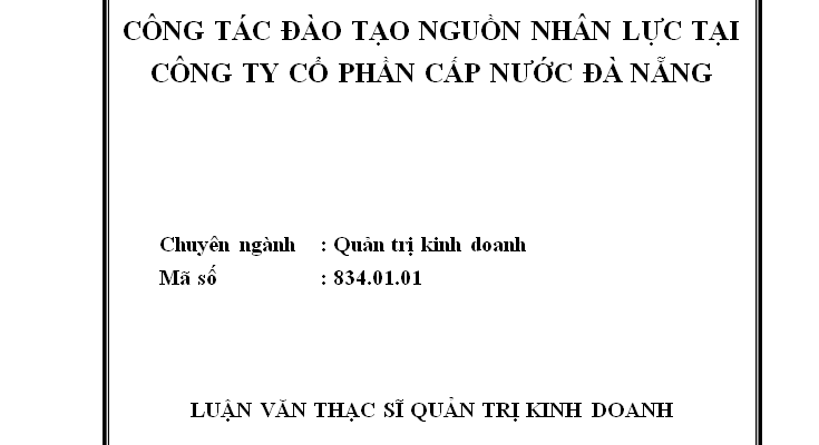 Công tác đào tạo nguồn nhân lực tại Công ty cổ phần Cấp Nước Đà Nẵng