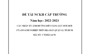 CÁC NHÂN TỐ ẢNH HƯỞNG ĐẾN NĂNG LỰC ĐỔI MỚI CỦA DOANH NGHIỆP TRÊN ĐỊA BÀN QUẬN 12