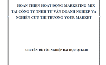 Hoàn thiện hoạt động marketing Mix tại công ty THNN Tư Vấn Doanh Nghiệp Và Nghiên Cứu Thị Trường Your Market