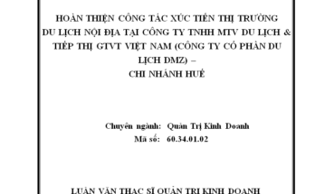 Hoàn Thiện Công Tác Xúc Tiến Thị Trường Du Lịch Nội Địa Tại Công Ty Công ty Cổ phần du lịch DMZ