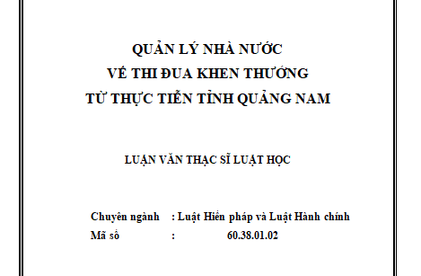 Quản lý nhà nước về thi đua khen thưởng từ thực tiễn tỉnh Quảng Nam